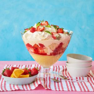 Royal summer trifle with fresh mint