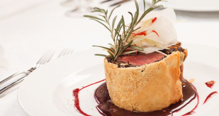 Beef wellington with parsley and thyme