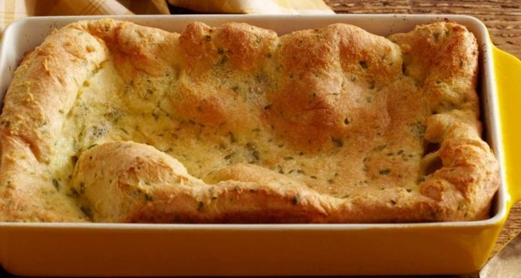 Big herby Yorkshire pudding with chives