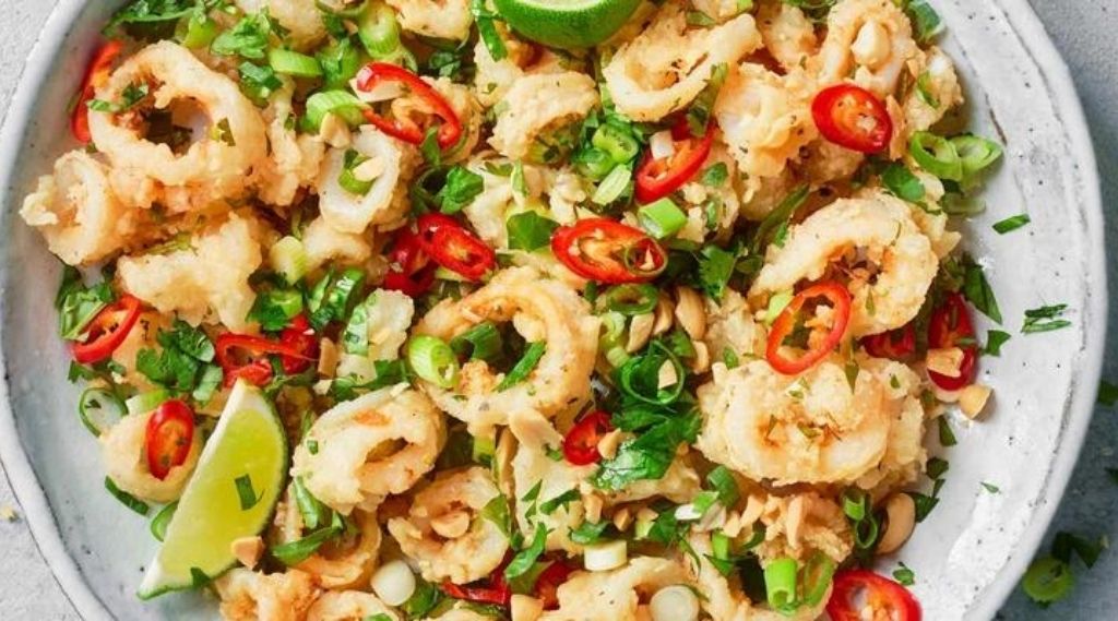 Salt pepper and chilli squid