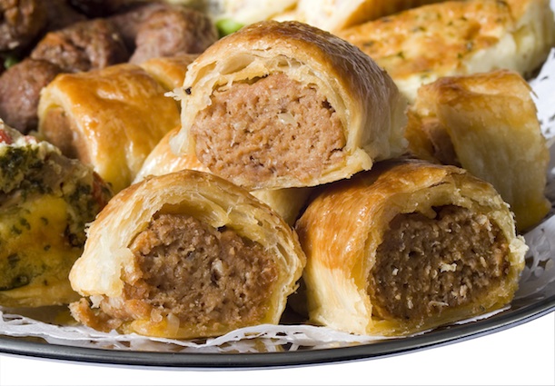 Sage and onion sausage rolls